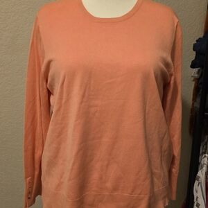 Elegant Coral Crew Neck Sweater